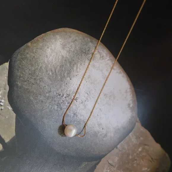 NEW 18K Gold Plated Fresh Water Pearl Necklace - Picture 4 of 8